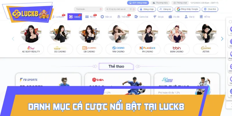 Top 3 siêu phẩm cá cược nên tham gia tại LUCK8